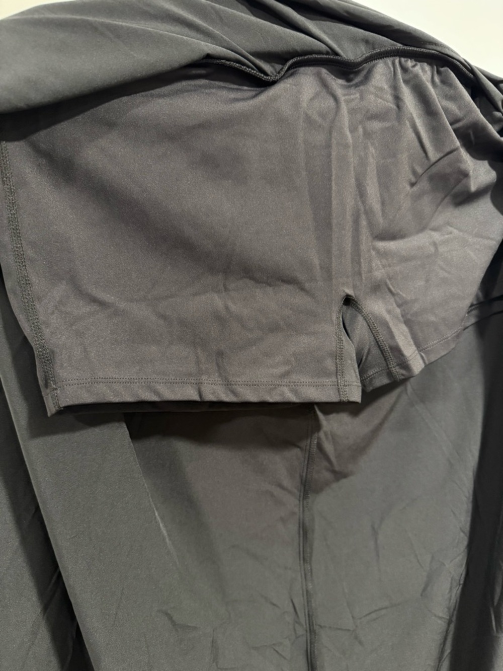 HALARA Black High-Low skirt w/ built in shorts, high waisted - Picture 3 of 4